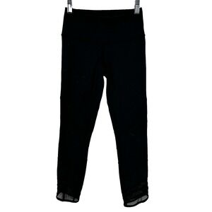 Lululemon Women's Cropped Capri Mesh Calves Leggings Black Size 2